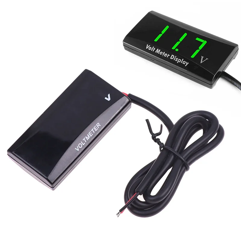 

12 В для автомобиля, мотоцикла, Universa, мини-светодиодный дисплей, цифровой вольтметр, панель, измеритель напряжения, тестер, защита от обратного подключения