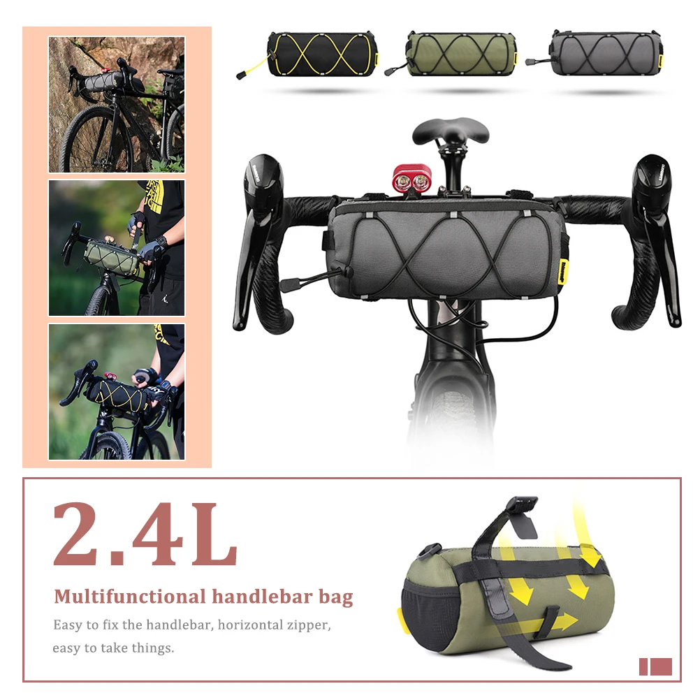 

MTB Bike Handlebar Bag 2.4L Multifunctional Front Tube Bag Frame Storage Pannier Commuter Shoulder Bag for Bicycle Accessories
