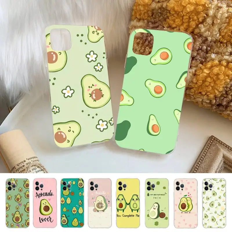 

Cute Avocado Phone Case Silicone Soft for iphone 14 13 12 11 Pro Mini XS MAX 8 7 6 Plus X XS XR Cover
