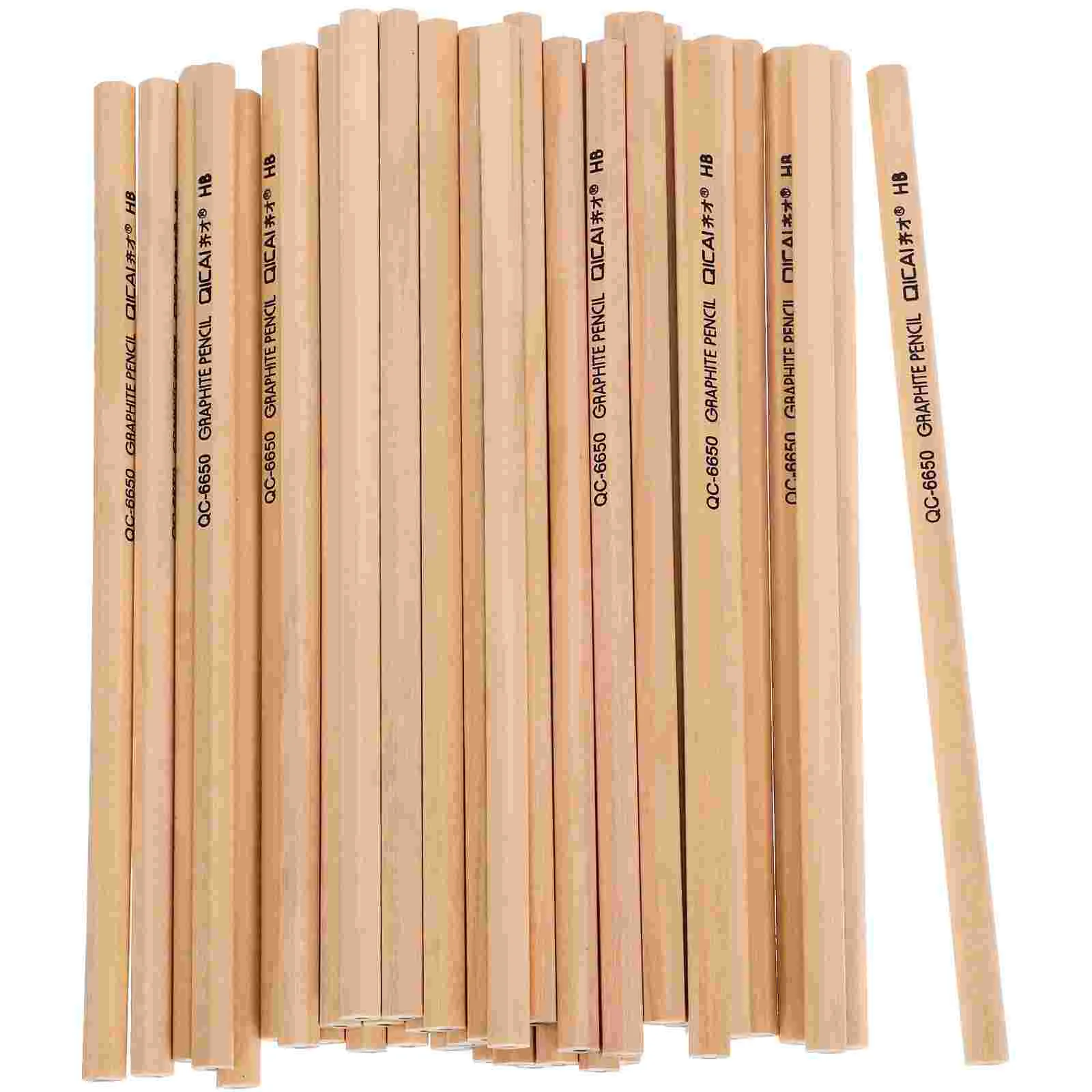 

50 Pcs Log Short Pencils Long Non Sharpening Kids Drafting Lead-free Writing Toddler