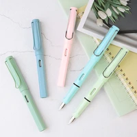1pcs morandi macaron colorful ink fountain pen 10 refills 0 5mm office child stationery school supplies for writting pens
