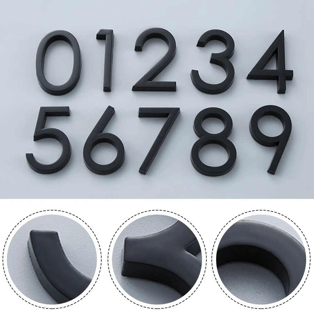 

Numeros Casa Exterior ABS Adhesive Glossy 3D House Number Door Plate Sign Outdoor Hotel Room Number Black Mailbox Toilet Sign