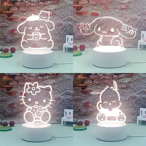 Kawaii Hello Kitty Small Night Lamp My Melody Girls' Bedroom Bedside Lamp Classmates Friends Birthday Present Small Night Lamp
