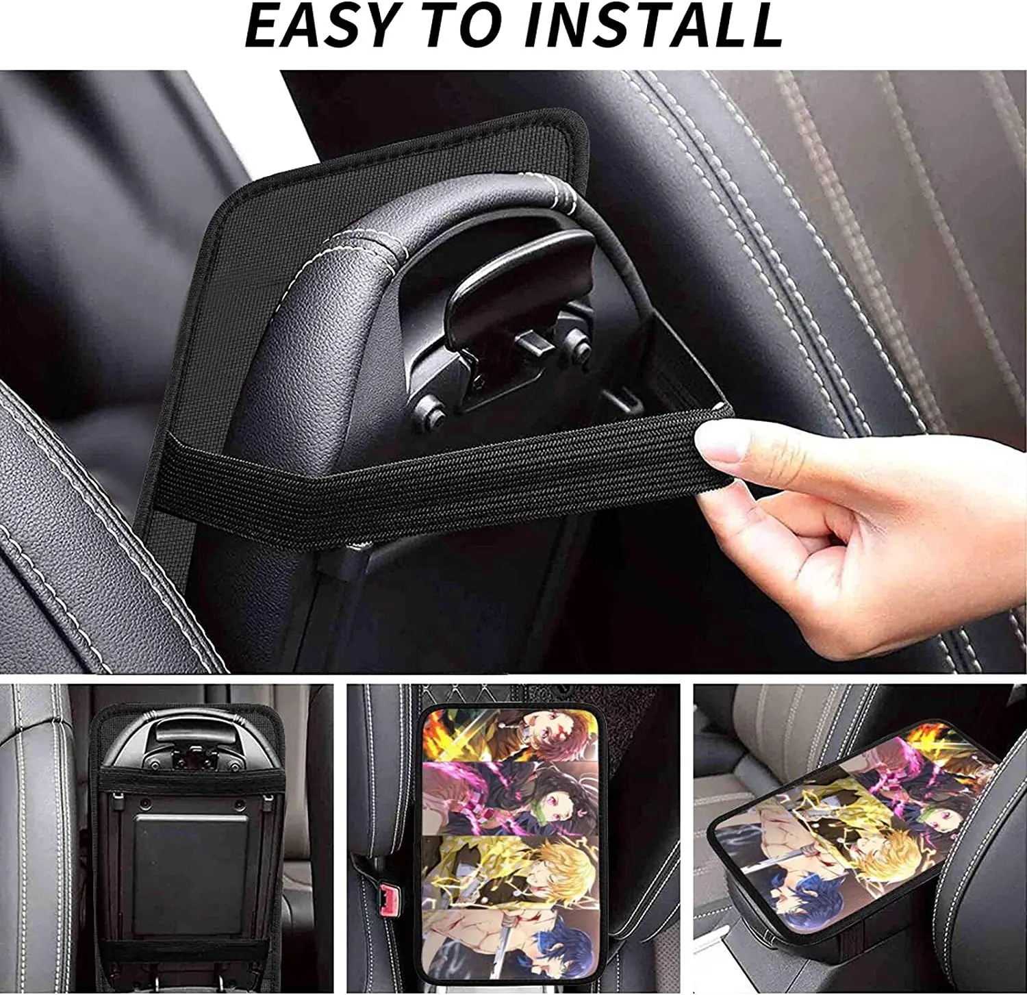 Anime Center Console Pad for Car，Auto Armrest Protector Cover，Car Center Console Armrest Pad for Car SUV Truck Universal Fit images - 6
