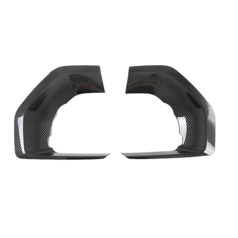 

Car Carbon Fiber Front Bumper Spoiler Covers Trim Fog Lights Eyebrow Wind Knife Sticker for KIA Mohave 2020 2021 2022