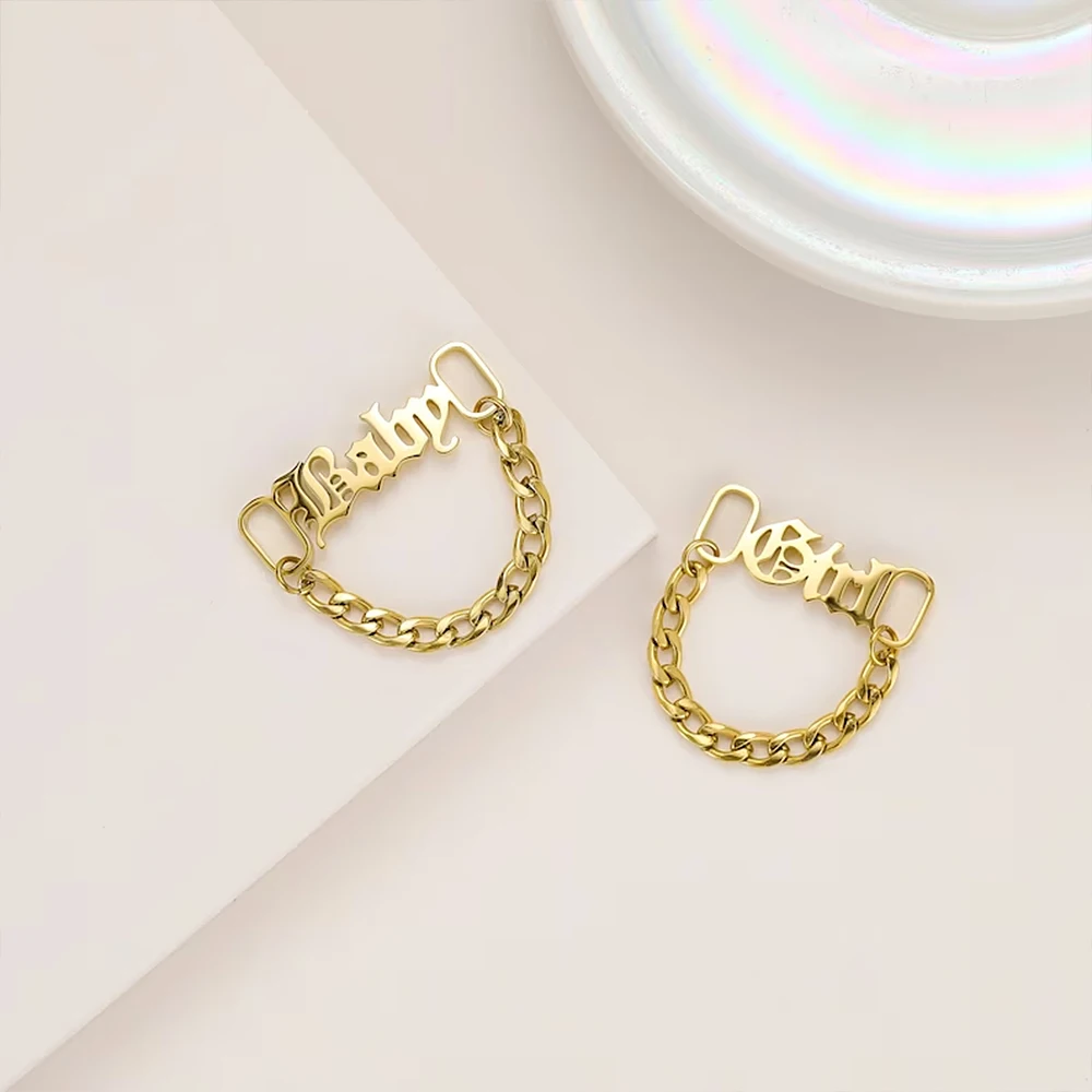 Men's And Women's Same Personalized Customized Shoe Buckle Stainless Steel Shoelace Buckle Name Customized Fashion Accessories