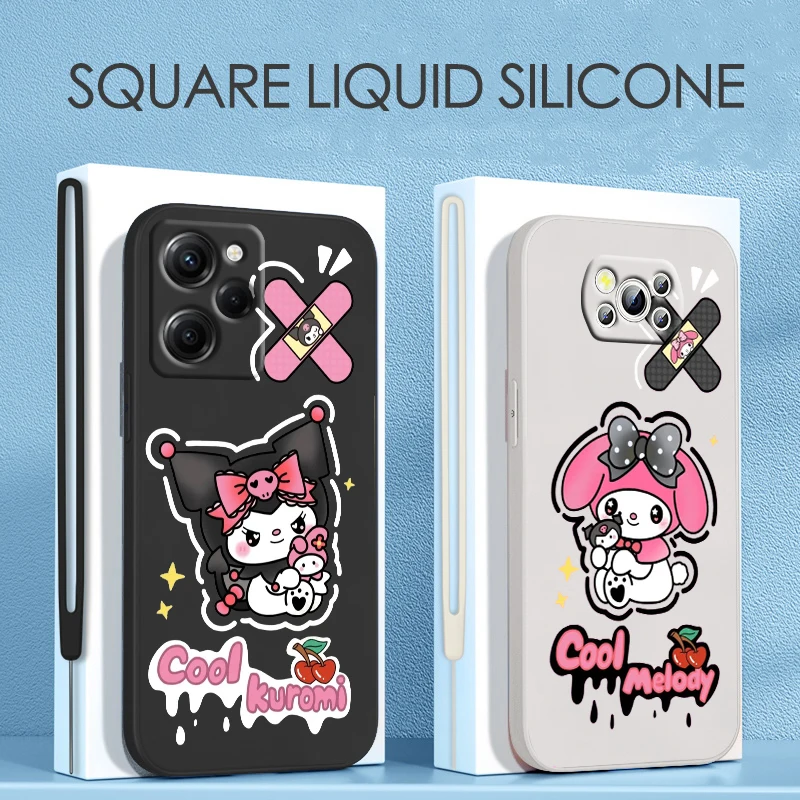 

Melody Cartoon Cute For Xiaomi POCO X5 M5 C40 M4 X4 F4 C40 X3 NFC F3 GT M4 M3 M2 Pro C3 4G 5G Liquid Rope Phone Case Coque Capa