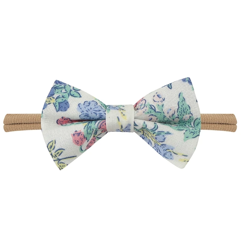 

Повязка на голову с бантом для принцессы, детская эластичная повязка для волос с милым принтом, хлопковые головные уборы