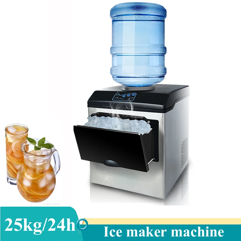 

25 кг/24 ч коммерческая машина для производства льда, портативная Автоматическая бытовая электрическая машина для производства льда