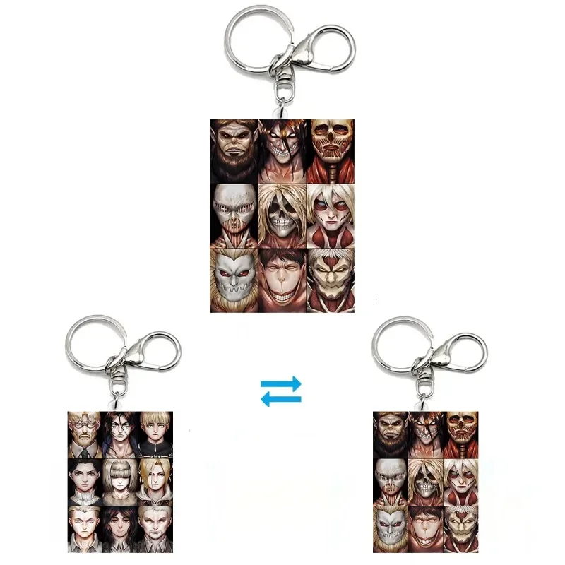 

Anime Attack on Titan Nine Giants Acrylic Motion Key Chains Car Keyring Bag Pendant Peripheral Gift Creative Ornaments