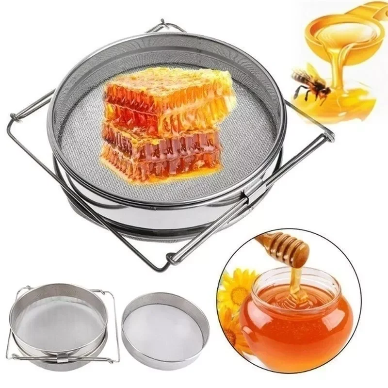 

NEW2022 1PC Honey Strainer Stainless Steel Double Sieve Beekeeping Equipment Filter Kit Honey Container