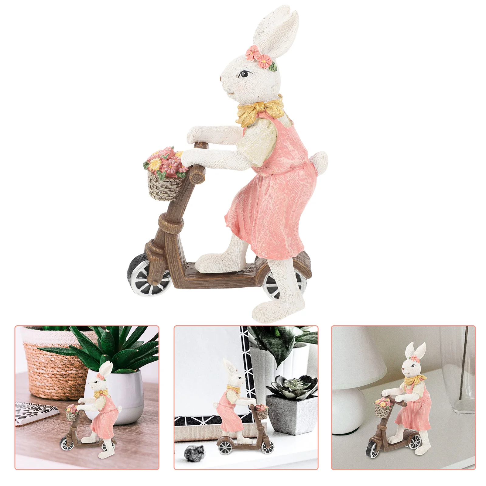 

Bunny Rabbit Statue Garden Outdoor Ornaments Figurines Desktop Mini Decor Sculpture Resin Animal Statues Figurine Miniature