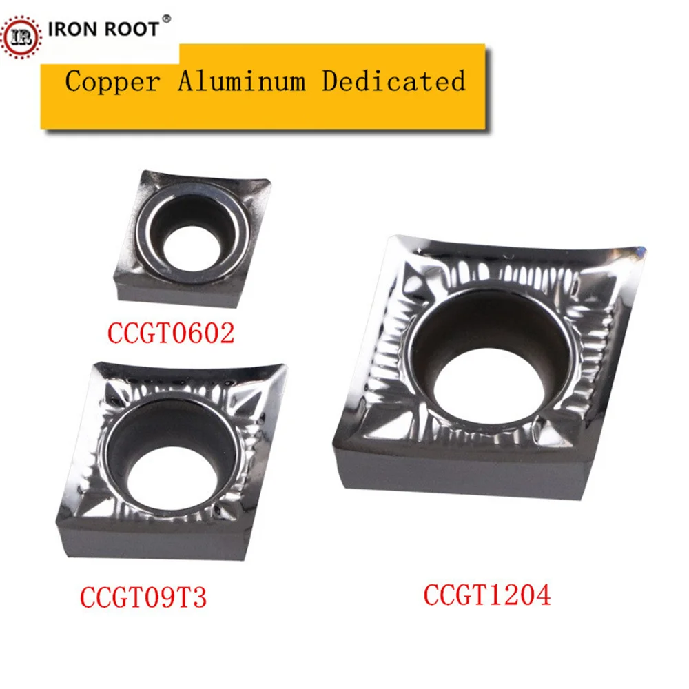 

IRON ROOT CCGT060202,060204,09T302 -HA TG01 CNC Metal Lathe Cutting Tool Milling Aluminum Carbide Insert For MTQNR/L Tool Holder