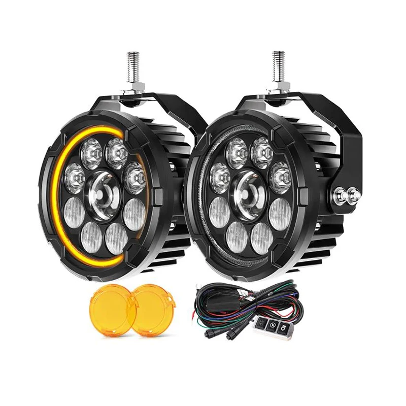 

2025 мотоциклетные вспомогательные противотуманные фары дальнего ближнего света янтарного цвета DRL светодиодные прожекторы для BMW R 1200 GS LC Adventure 2014-2018