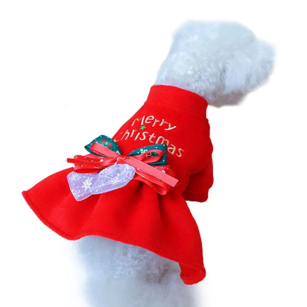 

Pet Clothes Pretty Easy-wearing Soft Dog Two-legged Clothes for Photograph Pet Christmas Dress Pet Christmas Dress