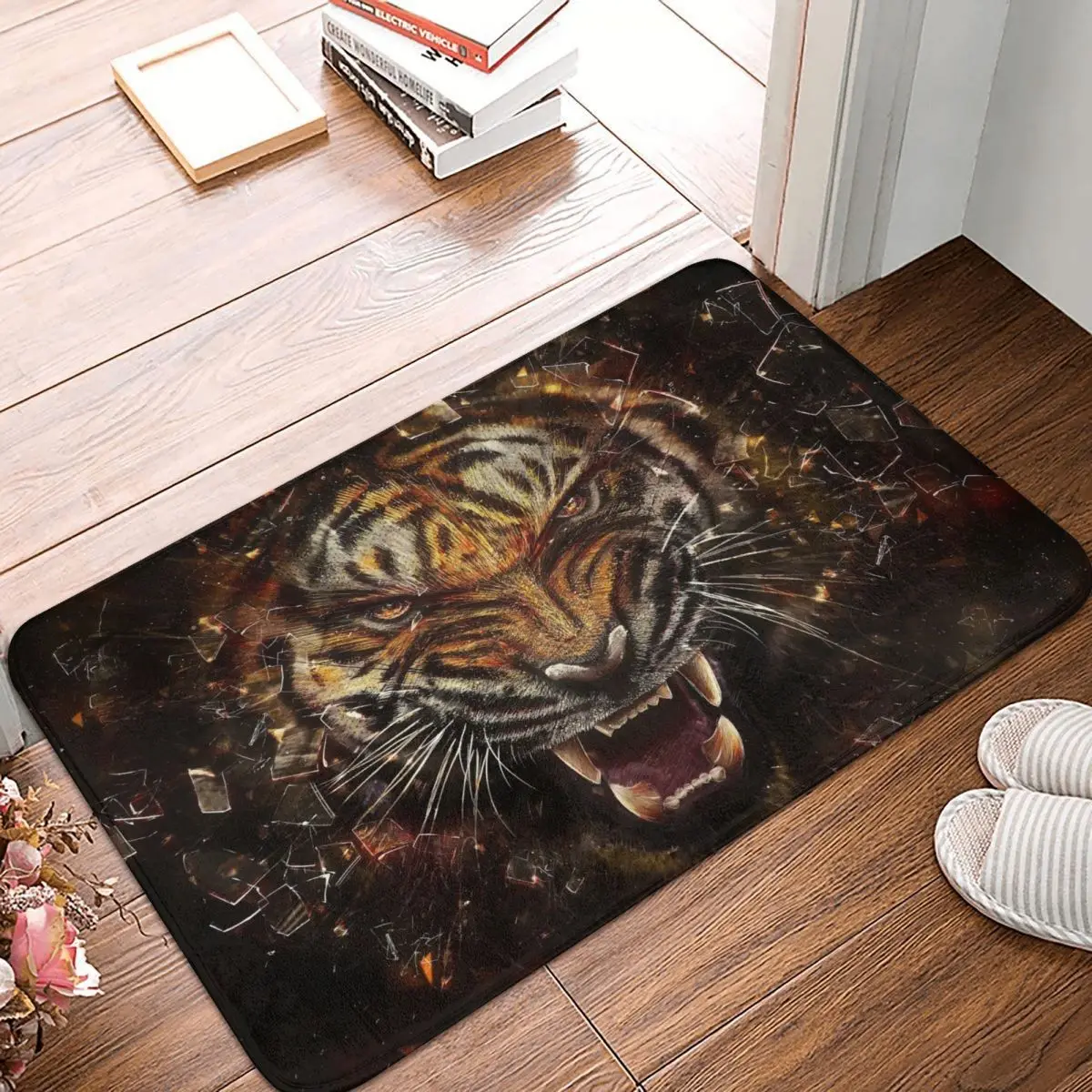 

Roar Tiger Strong Animal Non-slip Rug Doormat Living Room Mat Balcony Carpet Indoor Decor
