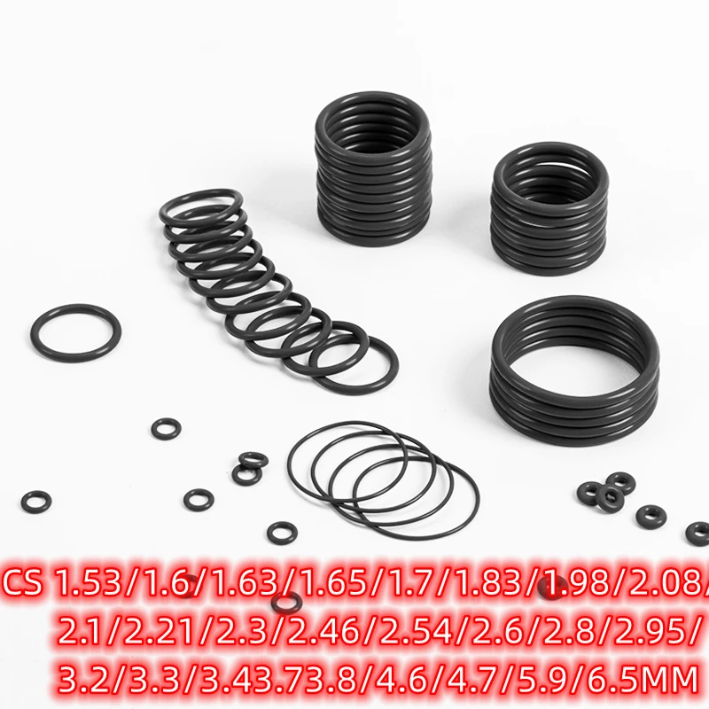 

NBR O Rings Gasket Cushion Temperature Heat Oil Resistant Wear-resisting Waterproof Dustproof CS 1.53 - 6.5mm Black