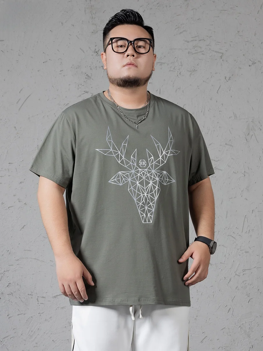 Новое поступление лета футболка больших размеров с короткими рукавами мужская