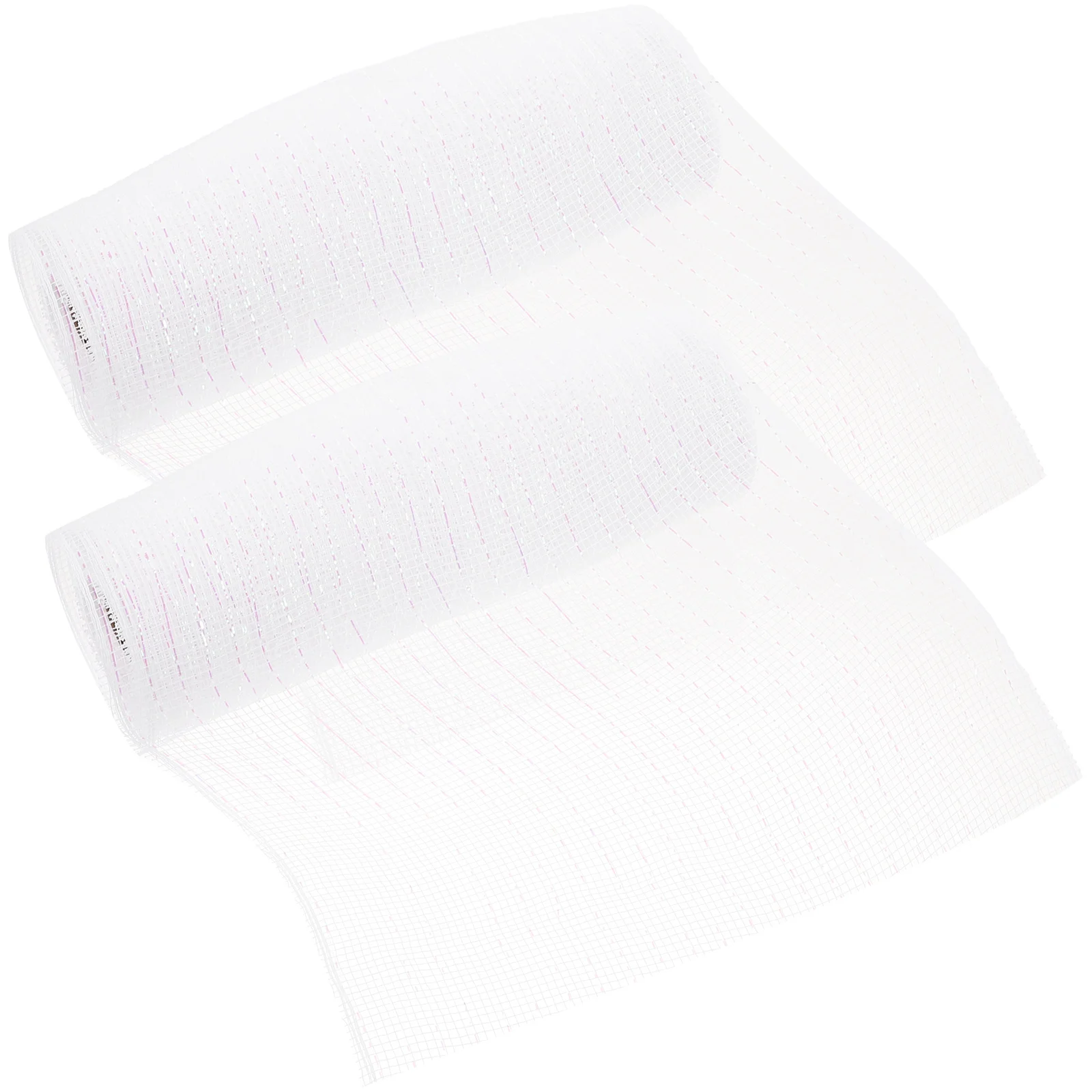 

2 Rolls Decorative Voile Mesh Fabric Festival Christmas Ribbon Wedding Gift Wrapping Plastic Baby Flowers Decorations