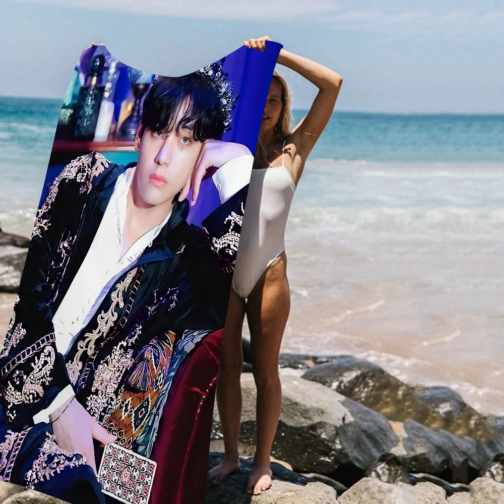 Kpop Kim Tae Hyung V Layover Пляжное Полотенце Из Микрофибры Мягкое Быстросохнущее
