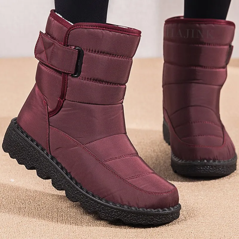 

Snow Boots Women for Winter Plush Warm Boots Solid Matte Non-slip Waterproof Female Platform Women Shoes Buty Zimowe Damskie