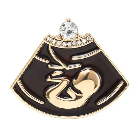 Эмалированная брошь в виде плода в животе, в стиле ретро, с инкрустацией из натурального циркона, медицинская брошь на лацкан, значок для акушерской и гинекологической врачей, медсестер