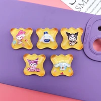 10pcs kawaii cartoon my melody sanrio accessories anime cinnamoroll kuromi cute phone case storage box patch toys for girls
