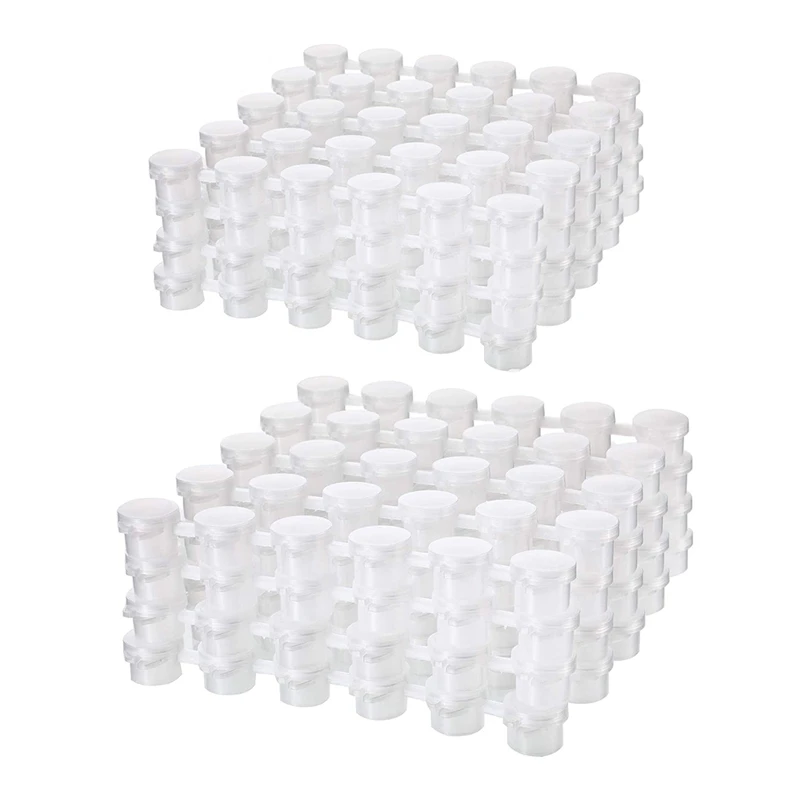 

2 Set Empty Paint Strips Paint Cup Pots Clear Storage Containers Painting 144 Pots In Total, 2Ml & 3Ml