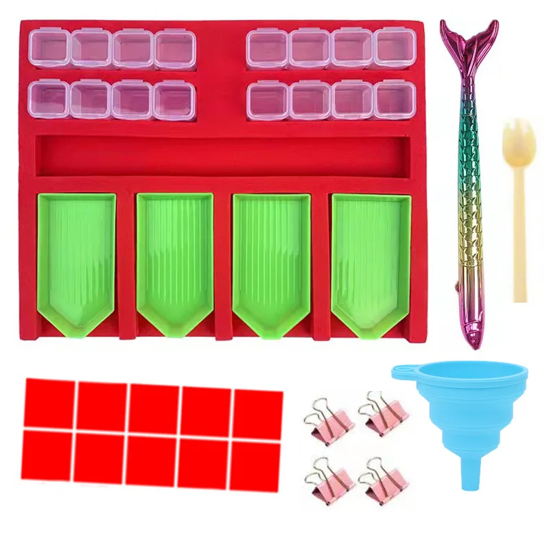 

TPB R 001 большой лоток для детской посуды, ручка для сверления клеевой почвы, пинцет, аксессуары для алмазной вышивки