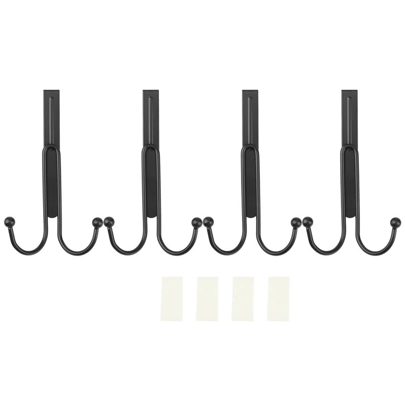 

Over The Door Hooks, Metal Twin Hook Organizer Rack Door Hangers Cubical Hook For Hanging Bags Backpack Hats Closet