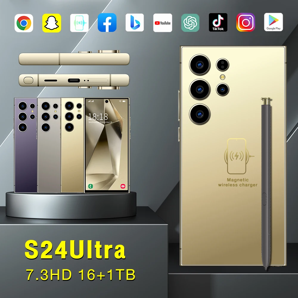 Смартфон глобальная версия S24Ultra экран 7 3 дюйма 16 ГБ + 1 ТБ Snapdragon 8 Gen аккумулятор 8000