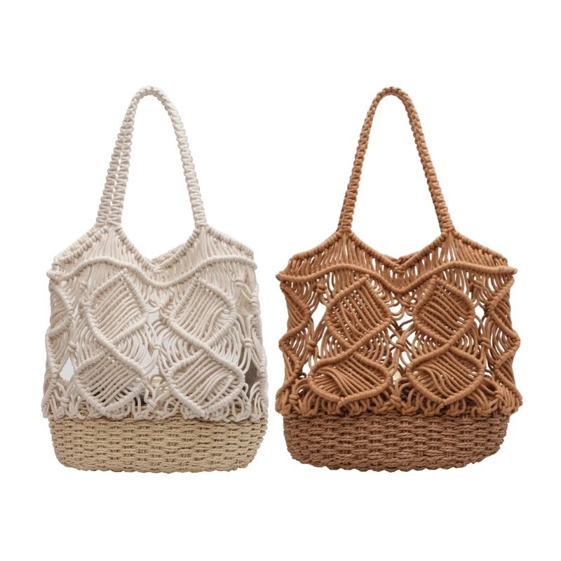

Women Straw Hollow Shoulder Bag Reusable Casual Outdoor Party Tote Handbag