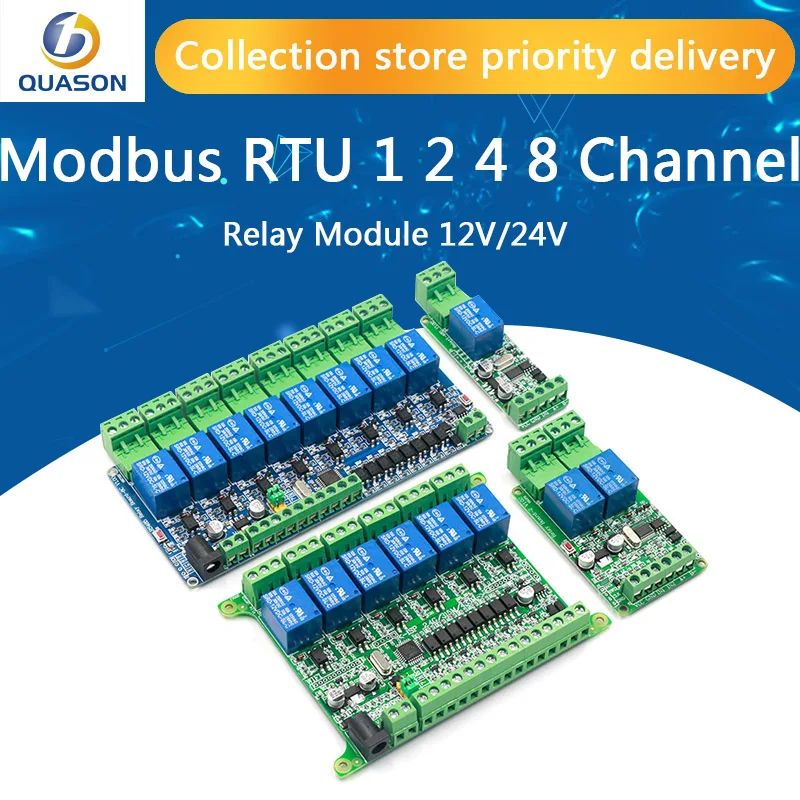 

12V/24V Modbus rtu 1 2 4 8 channel Relay Module 485 TTL Communication 1 2 4 8 Channel Input Relay Module