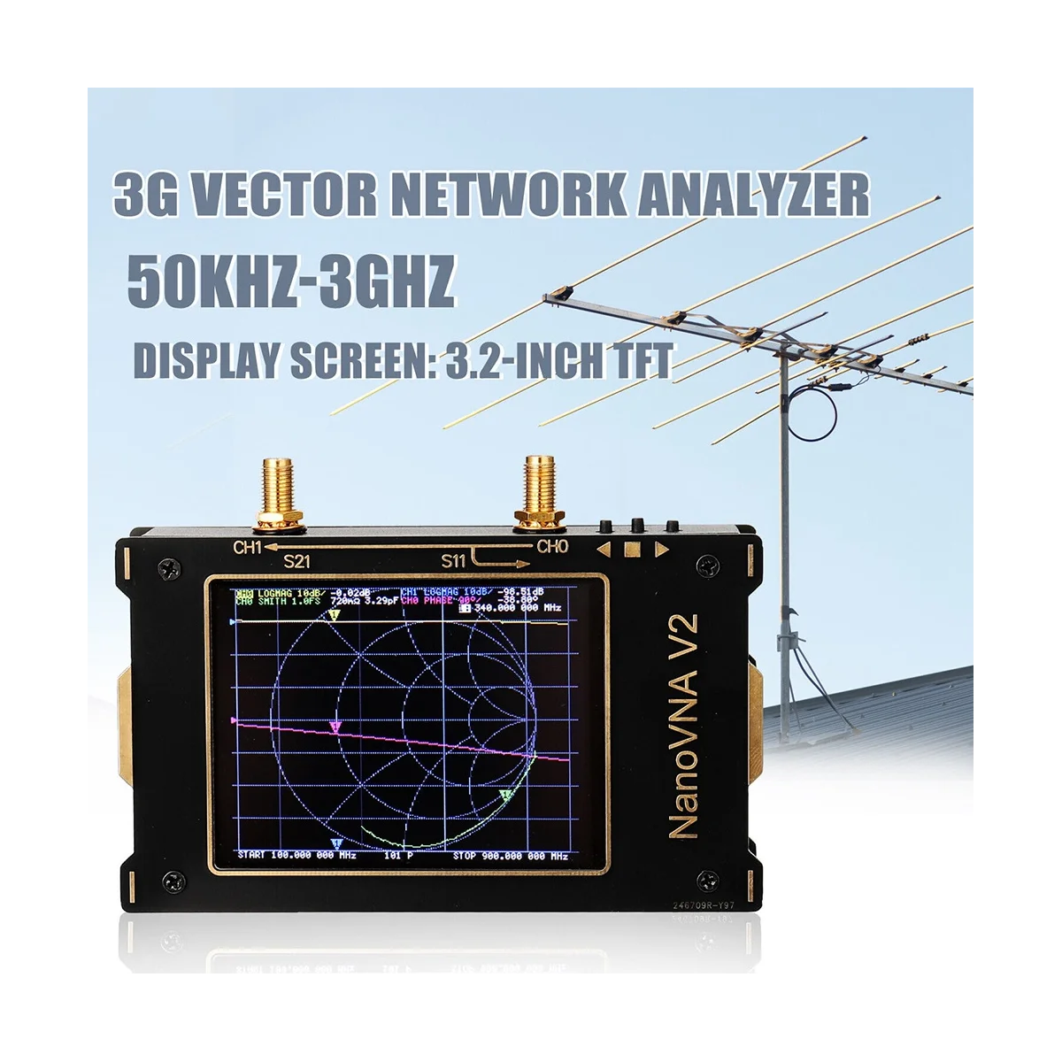 3. 2-дюймовый экран 3G Векторный сетевой анализатор фотоанализатор NanoVNA V2 антенный