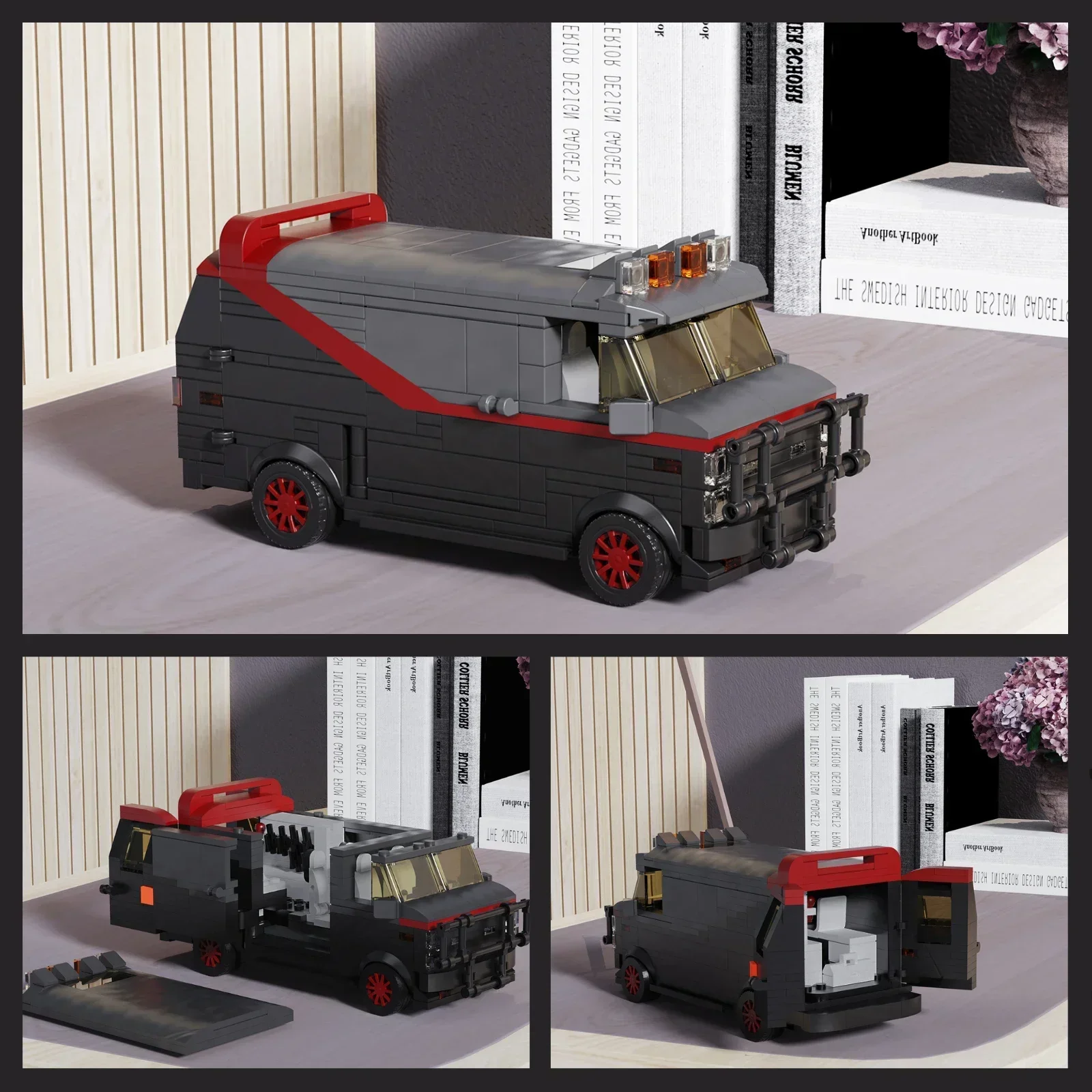 Фото Набор строительных блоков Variety MOC Teamed Van: Ретро-модель автомобиля G-Series из фильма, игрушка-конструктор, подарок для детей, рождественский подарок №1