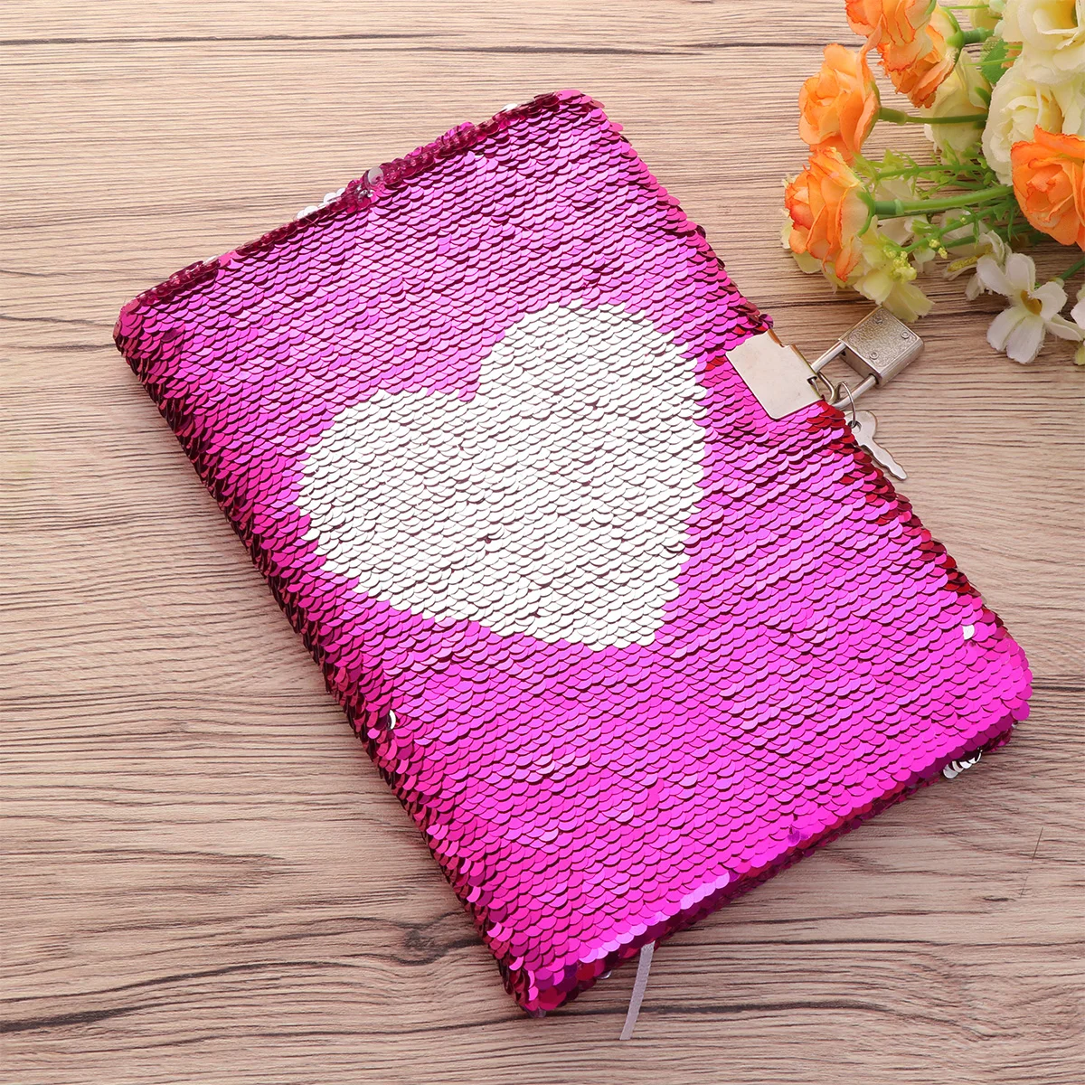 Sequin Secret Diary Travel Notebook Love Heart Notebook Reversible Notebook Cuadernos