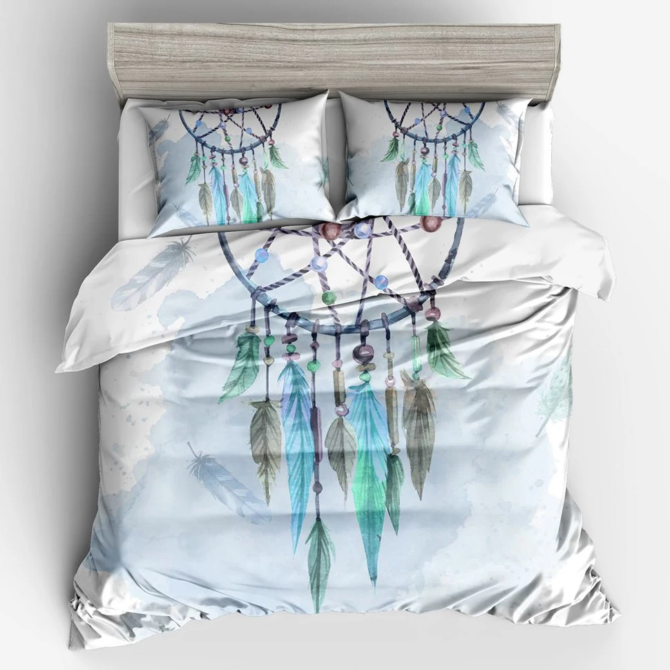 

HF Sejms Wind Chime Bed Four Piece Duvet Simple Bedding Duvet Cover Sets Reactive Printing