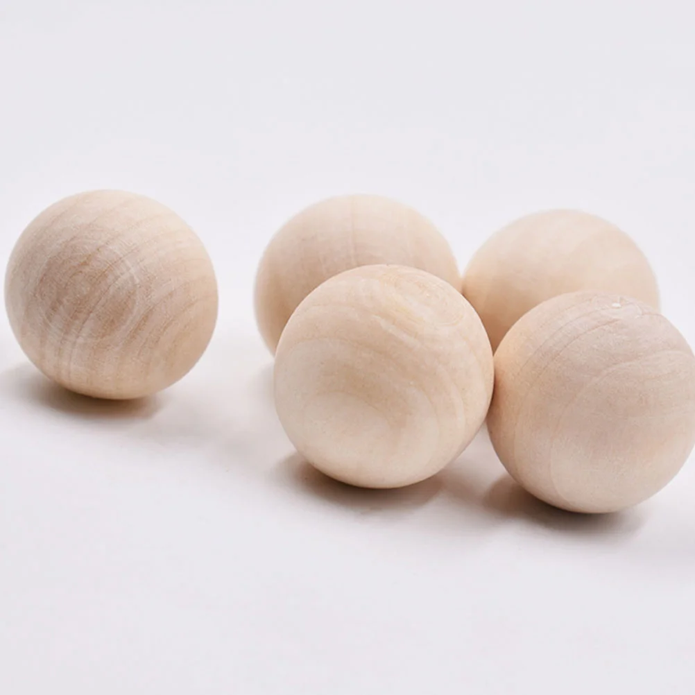 

100 Pcs Wood Balls Crafts DIY Beads Creative Accessories Log Bamboo Simple Wooden