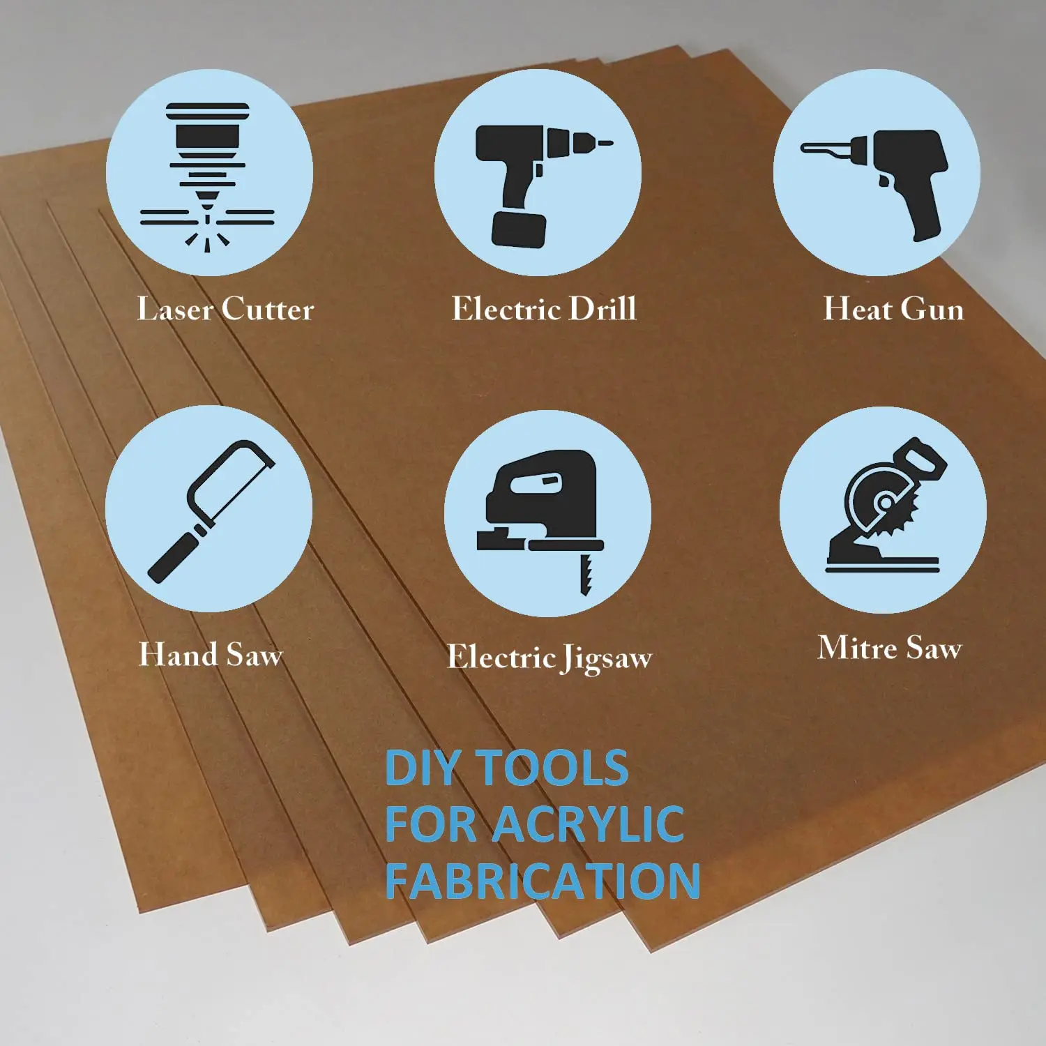 Акриловая искусственная 1/8 дюймовая Толстая прозрачная литая пластиковая