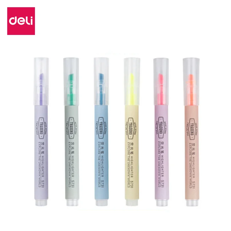 

Deli 1 PC Highlighter 1-3.5mm 6 Colors School Student Supplies S731