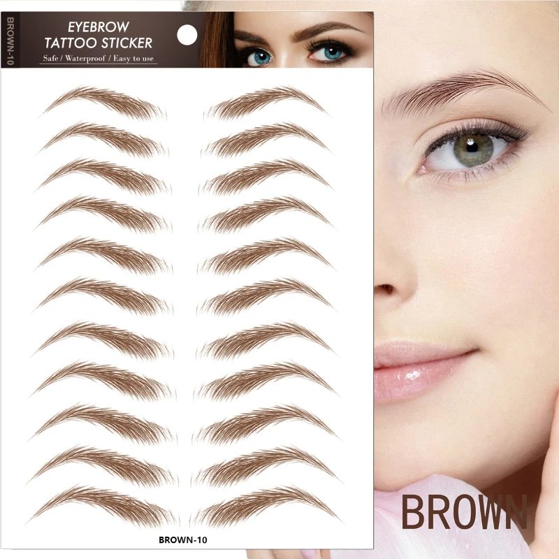 

4D Hair Like Eyebrows Stickers Waterproof Eyebrow Tattoo Sticker Long Lasting Natural Makeup Cosmetics