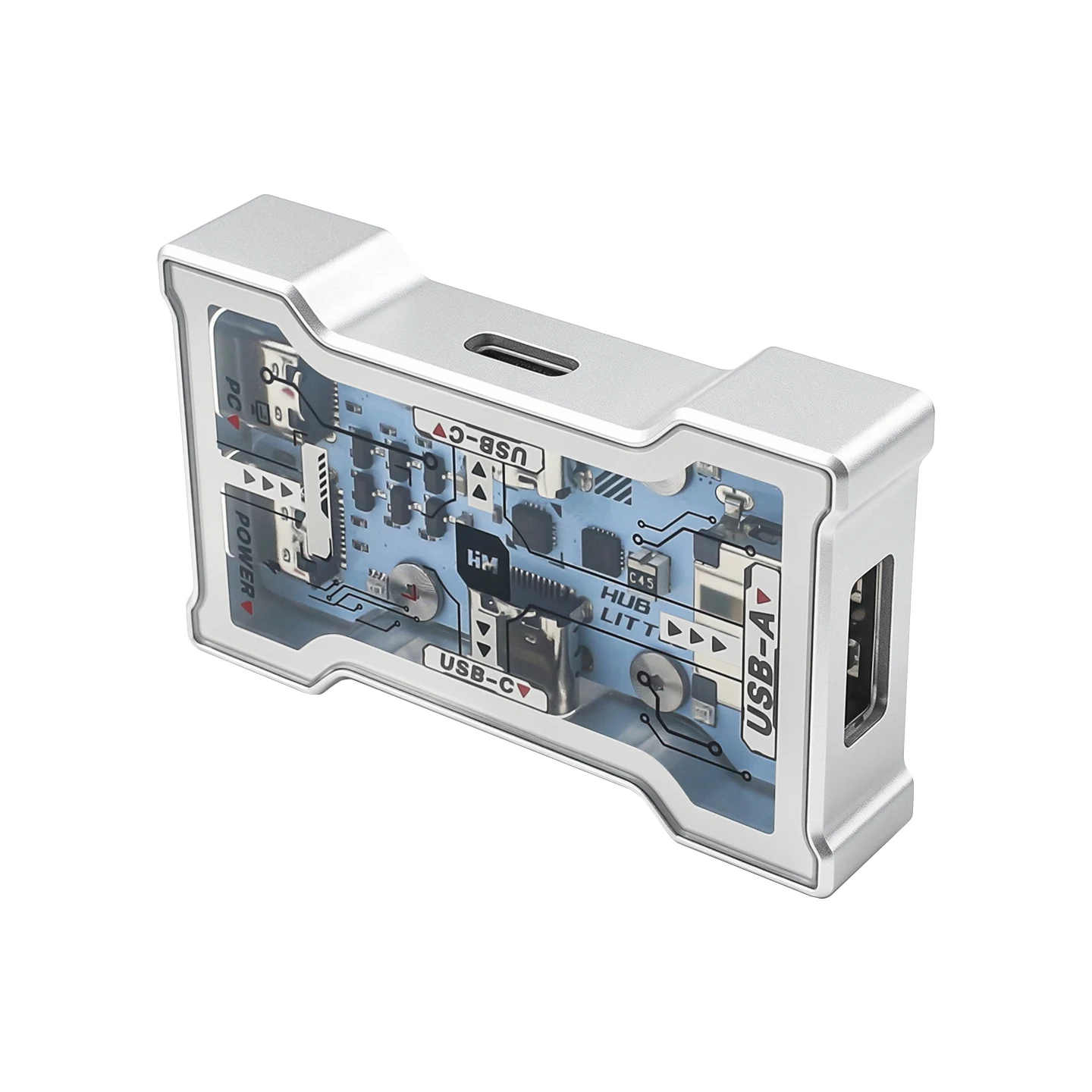 Фото HMLAB Hub-Little Gaming True 8K 2-3-портовый док-станция-концентратор USB с архитектурой MTT, корпус из алюминиевого сплава с ЧПУ и RGB-подсветкой №2