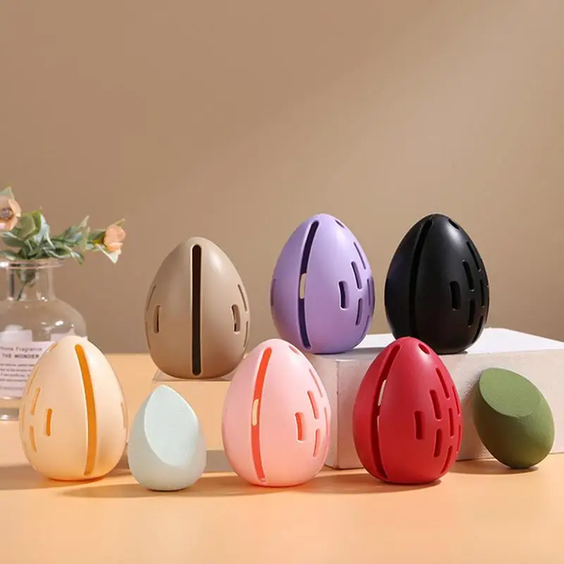 Make Up Sponge Holder Beauty Powder Puff Cleansing Egg Drying Case Silicone Makeup Blender Sponge Portable Face Cosmetics Puff