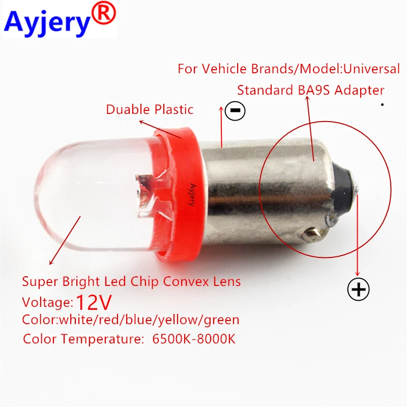 Светодиодная лампа с винтом E10/BA9S T11 T4W 10 шт.