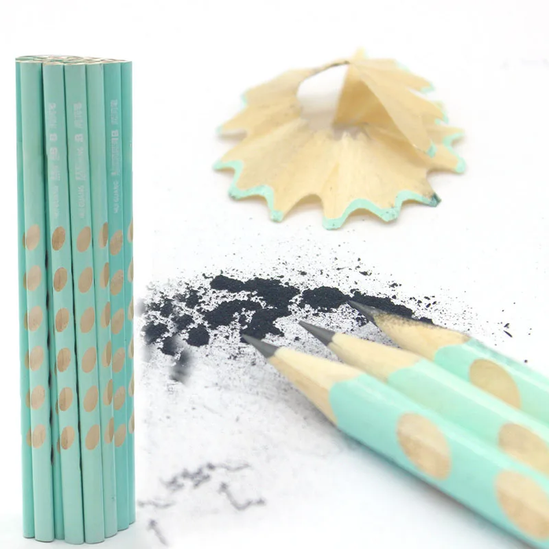 30pcs Student Positive Posture Pencil Macaron Color Triangle Rod HB Multi-hole Pen Children's Learning Stationery