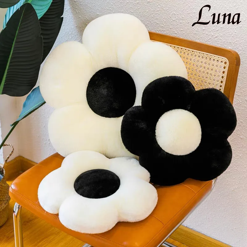 

35/50cm Cute Stuffed Five Petal Flower Pillow Beautiful Flower Plush Seat Sofa Cushion Sunflower Comfortable Pillow Home Decor