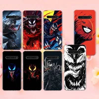 marvel venom spiderman for lg k92 k22 k71 k61 k51s k41s k50s q60 v60 v50s v50 v40 v30 g8 x g8s thinq transparent phone case