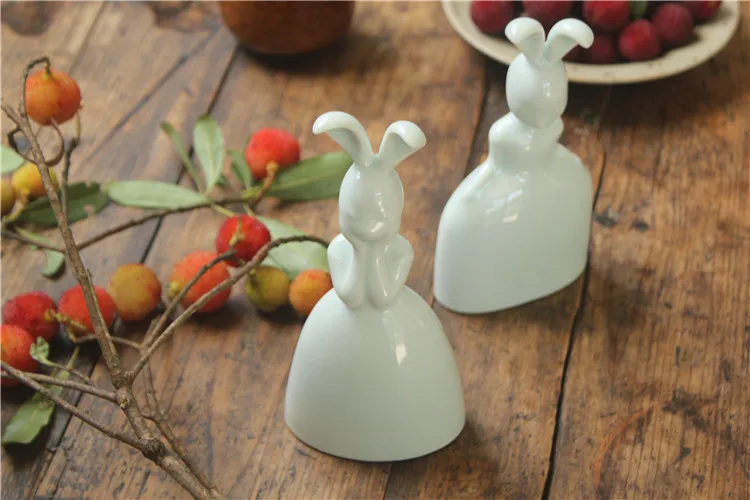 Mini Bunny Tea Ornaments Decoration Dress Pottery Artist Original Design Hand Gift Celadon Glaze |