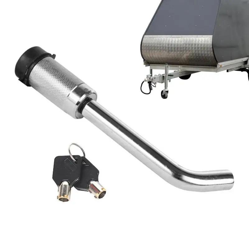 

Hitch Lock Weatherproof Cast Steel Black Trailer Pin Lock Towing Accessories Long Hitch Pin Coupler Lock Car Latch Lock Trailer
