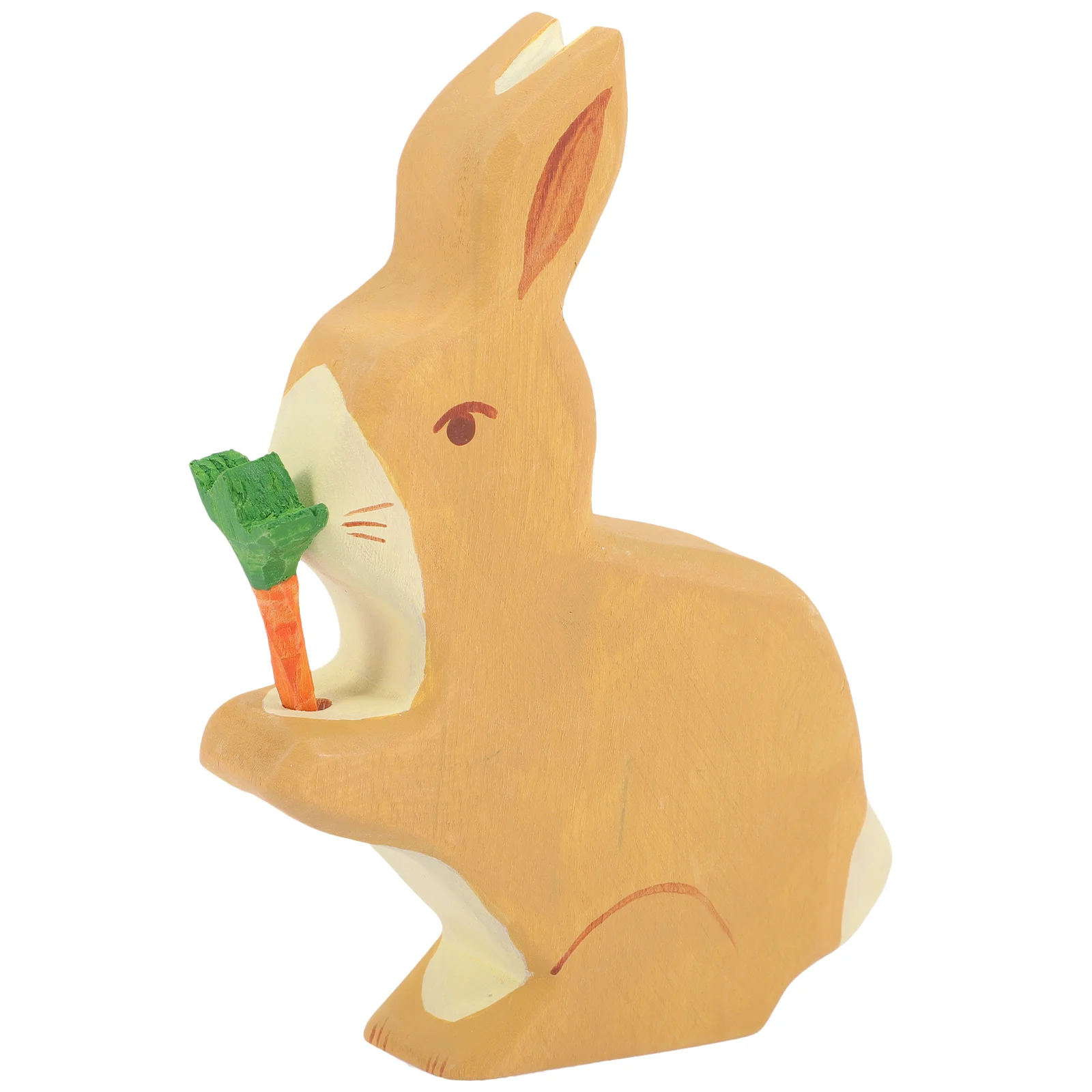 

Rabbit Easter Bunny Statue Figure Decor Sculpture Figurine Wood Figurines Table Taletop Wooden Lucky Year Zodiac Decoration